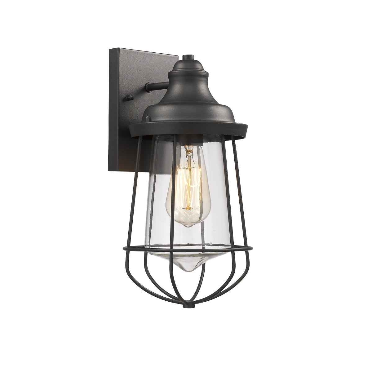 Chloe Lighting CH2D081BK12-OD1 Lucas Industrial-Style 1 Light Textured - Horizon Bliss