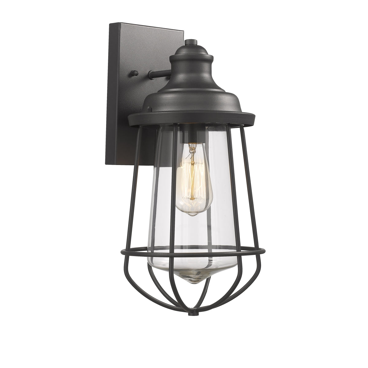 Chloe Lighting CH2D081BK16-OD1 Lucas Industrial-Style 1 Light Textured - Horizon Bliss