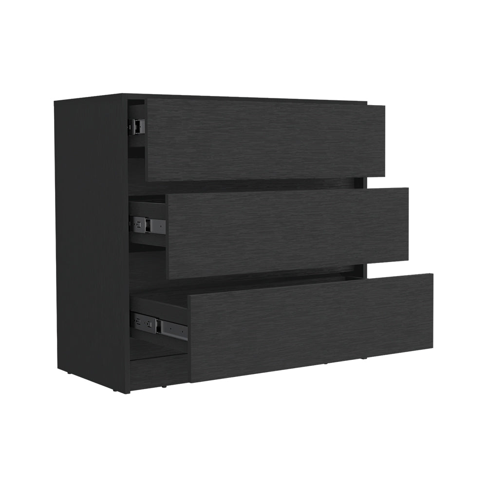 Dresser Maldus, Three drawers, Black Wengue Finish - Horizon Bliss