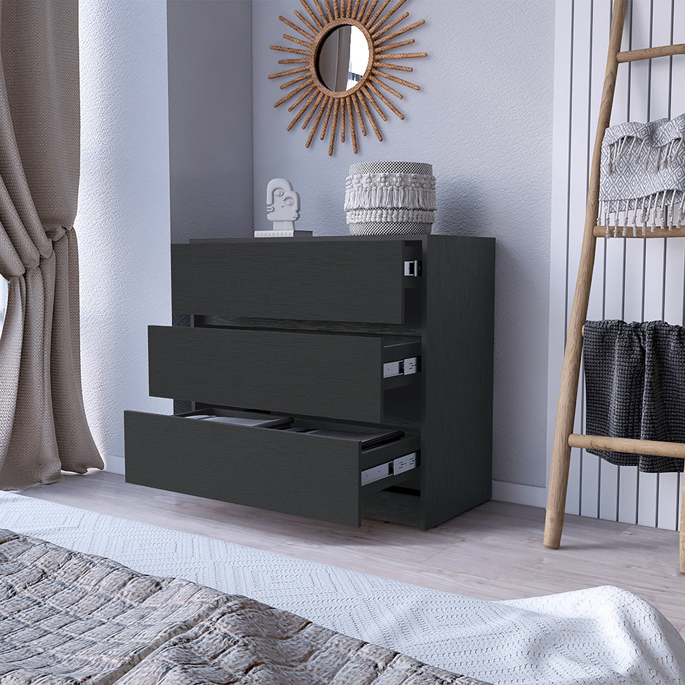 Dresser Maldus, Three drawers, Black Wengue Finish - Horizon Bliss