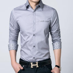 Mens Shirt with Contrasting Pocket and Cuff Details - Horizon Bliss