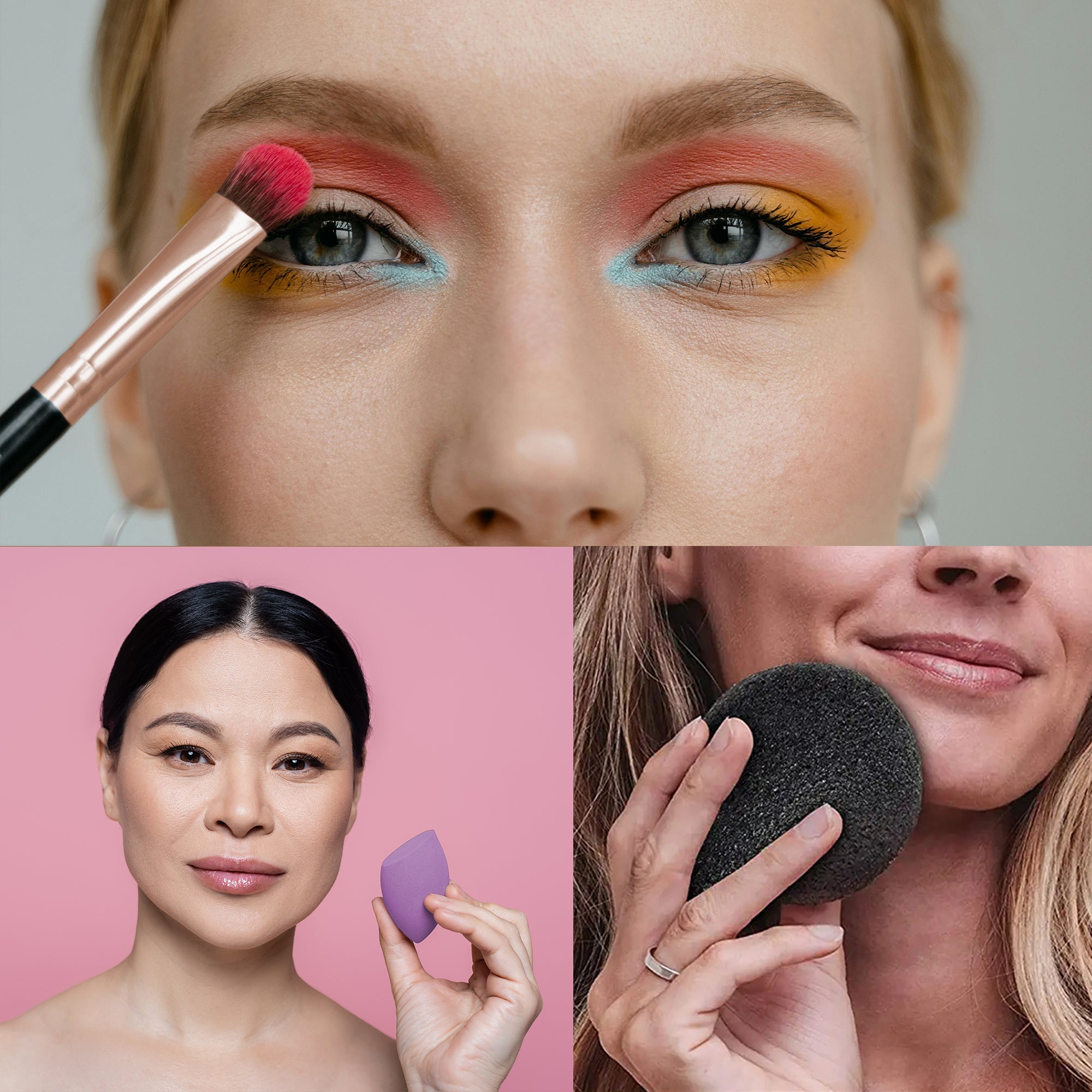 Beauty Essentials Bundle: Facial Makeup Blender Sponge + Natural