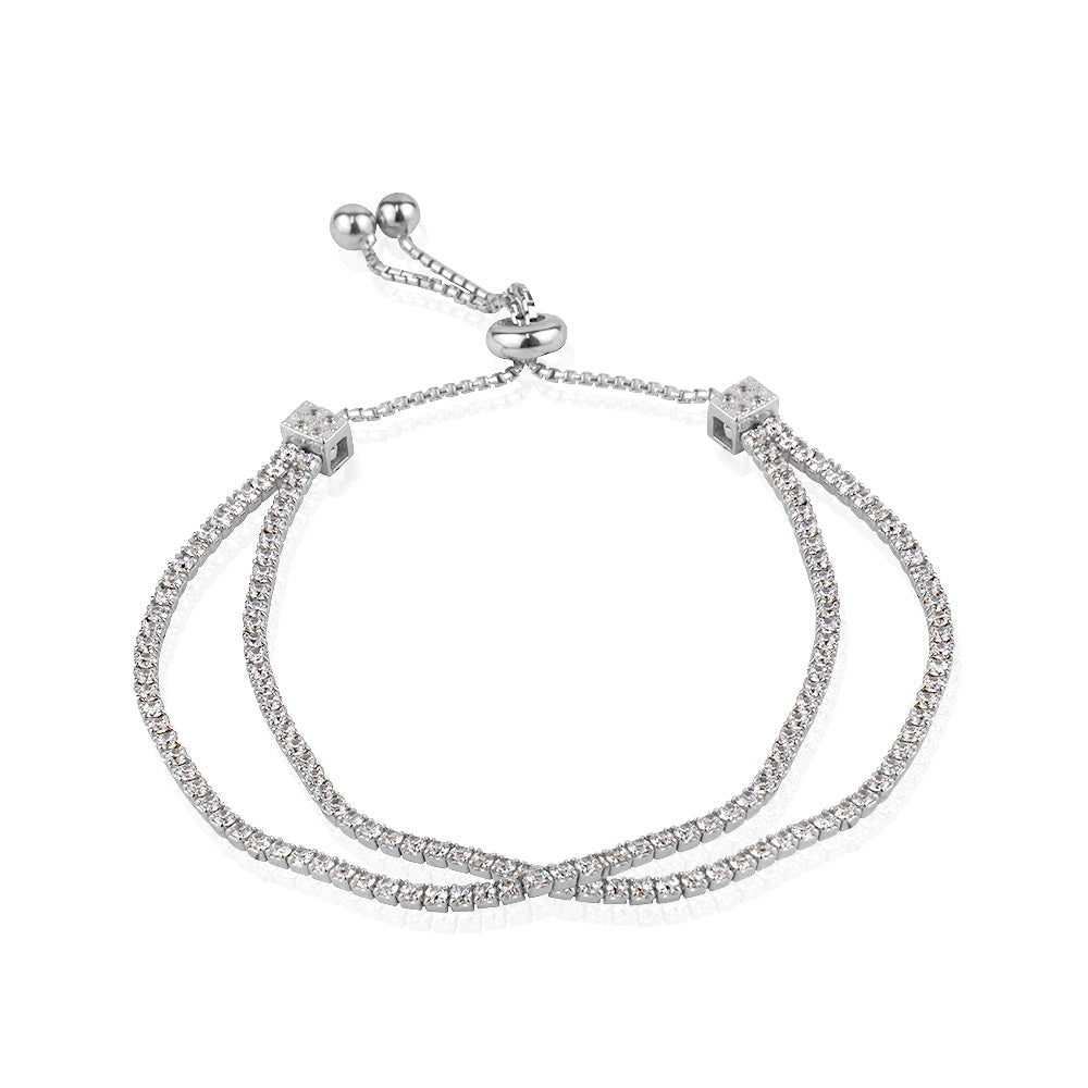 5A Cubic Zirconia Double Strand Bracelet - Horizon Bliss