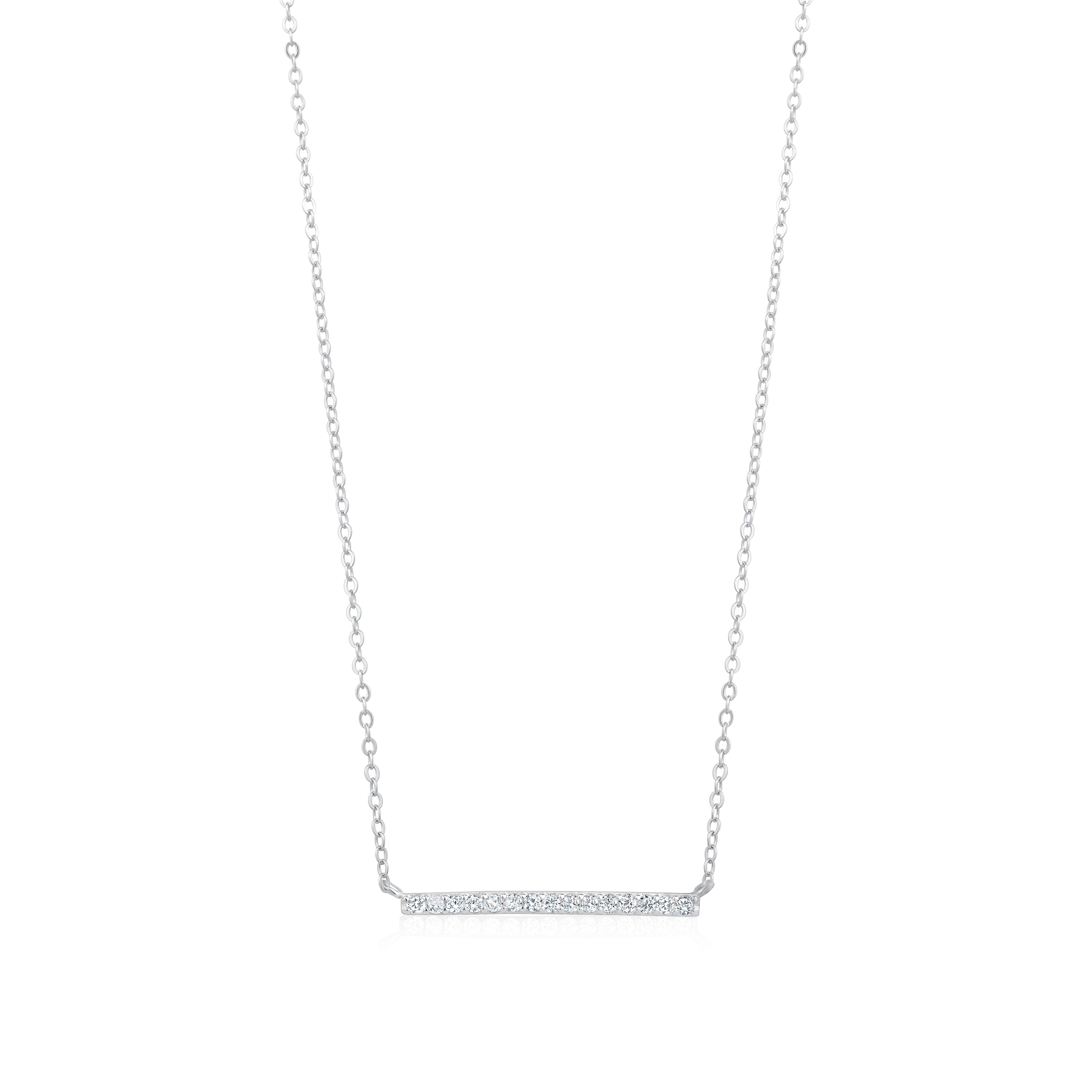 5A Cubic Zirconia Horizontal Bar Necklace - Horizon Bliss