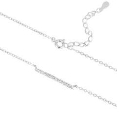 5A Cubic Zirconia Horizontal Bar Necklace - Horizon Bliss