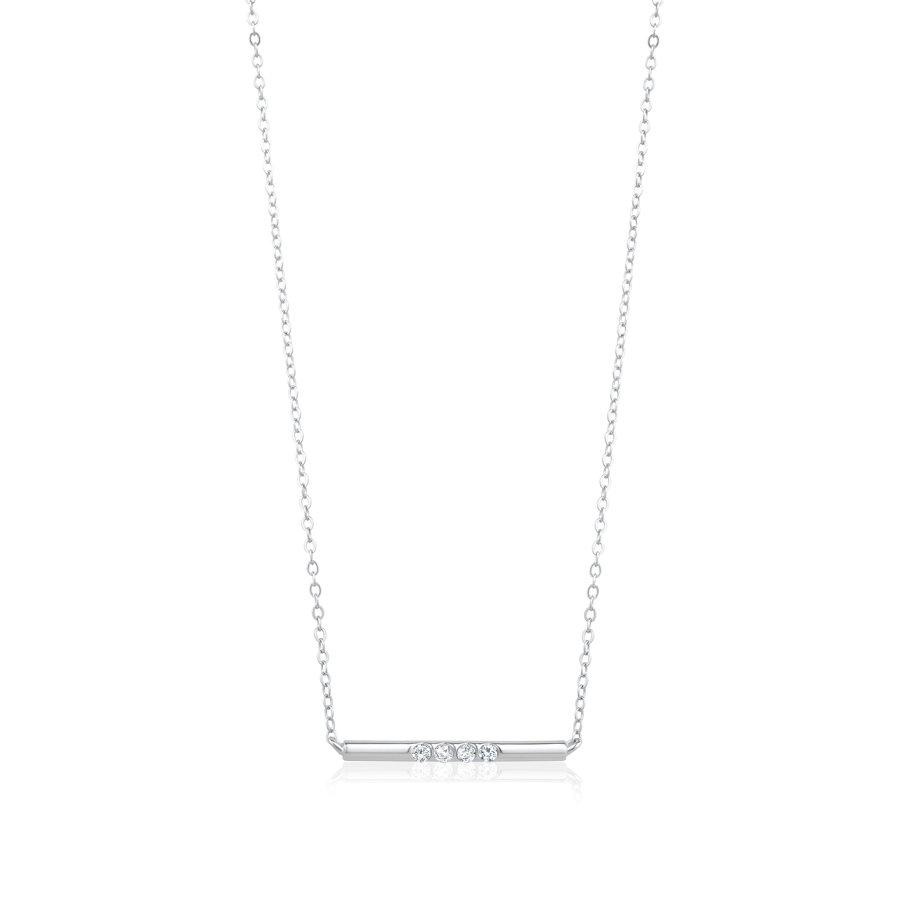 5A Cubic Zirconia Sparkling Gemstones Bar Necklace - Horizon Bliss