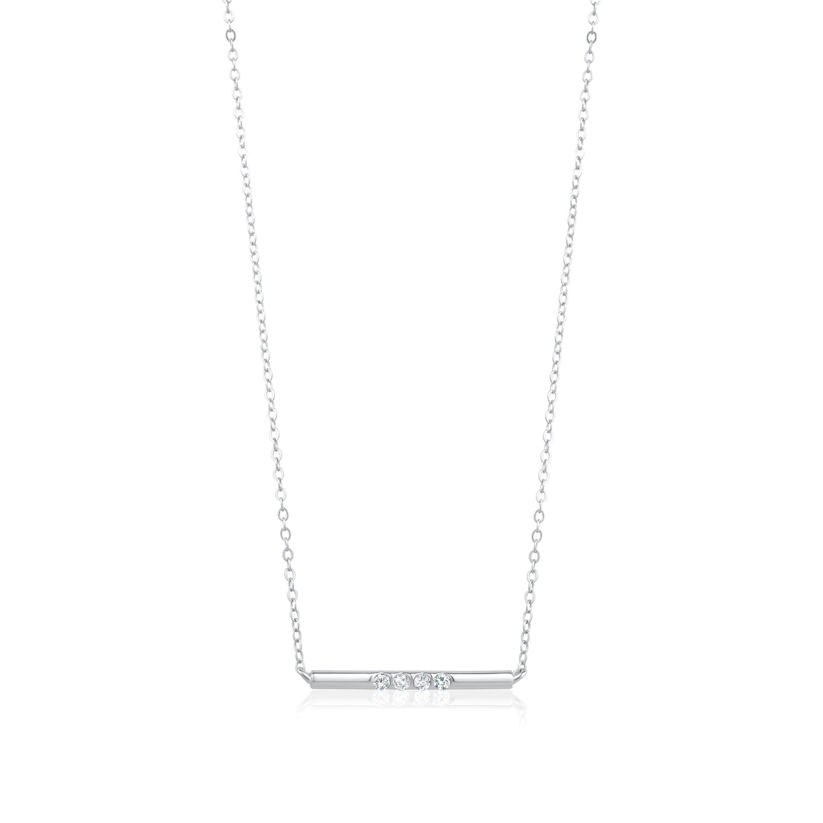 5A Cubic Zirconia Sparkling Gemstones Bar Necklace - Horizon Bliss