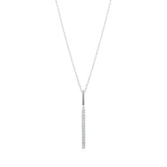 5A Cubic Zirconia Vertical Bar Pendant Necklace - Horizon Bliss