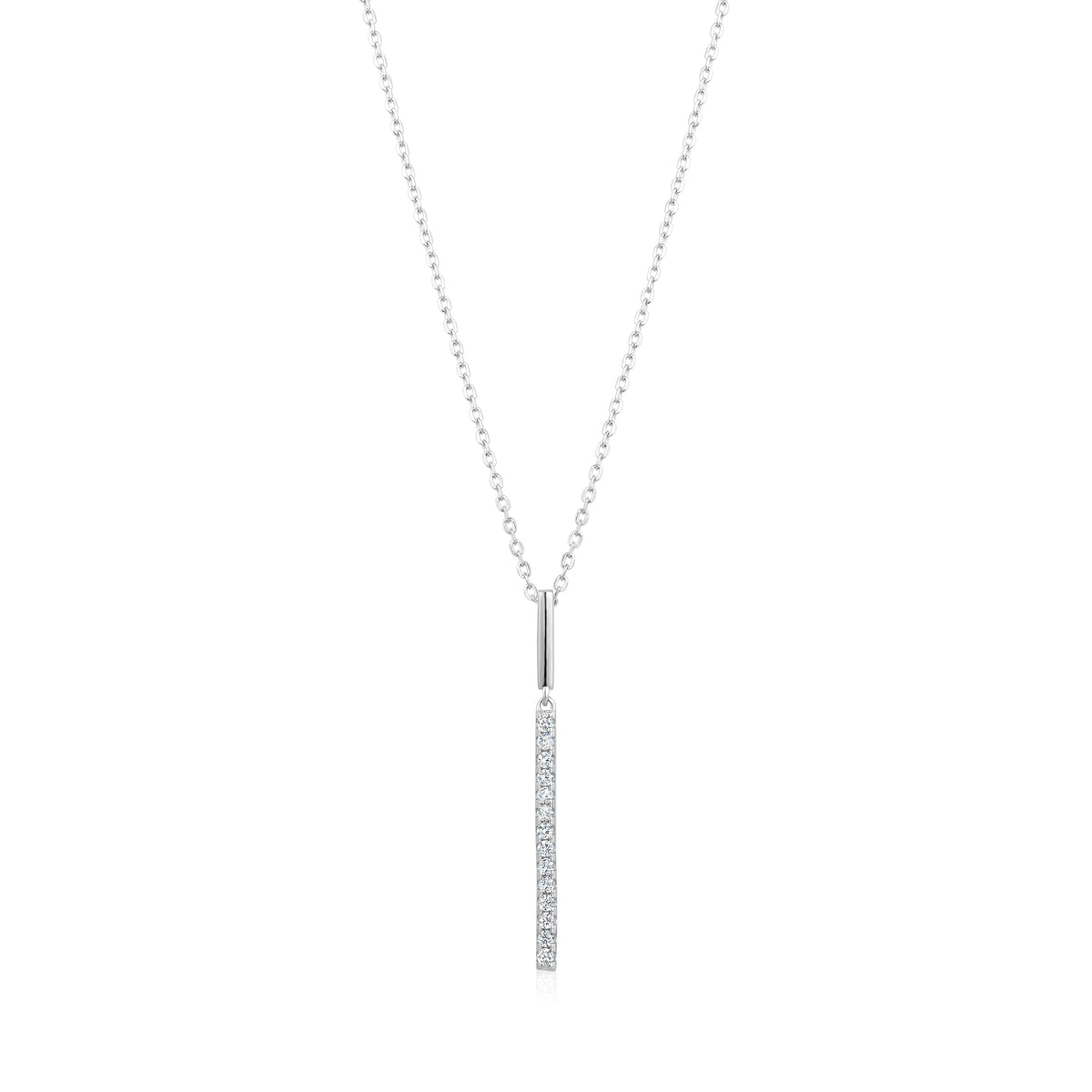 5A Cubic Zirconia Vertical Bar Pendant Necklace - Horizon Bliss