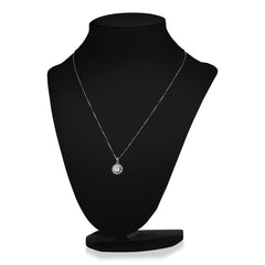 5A Cubic Zirconia Round Pendant Necklace - Horizon Bliss