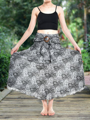 Bohotusk Black Orbit Long Skirt With Coconut Buckle (& Strapless - Horizon Bliss