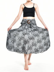 Bohotusk Black Orbit Long Skirt With Coconut Buckle (& Strapless - Horizon Bliss