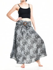 Bohotusk Black Orbit Long Skirt With Coconut Buckle (& Strapless - Horizon Bliss