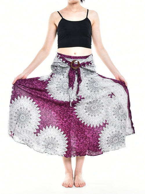 Bohotusk Purple Snowflake Long Skirt With Coconut Buckle (& Strapless - Horizon Bliss