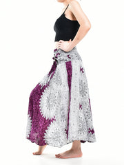 Bohotusk Purple Snowflake Long Skirt With Coconut Buckle (& Strapless - Horizon Bliss