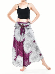 Bohotusk Purple Snowflake Long Skirt With Coconut Buckle (& Strapless - Horizon Bliss