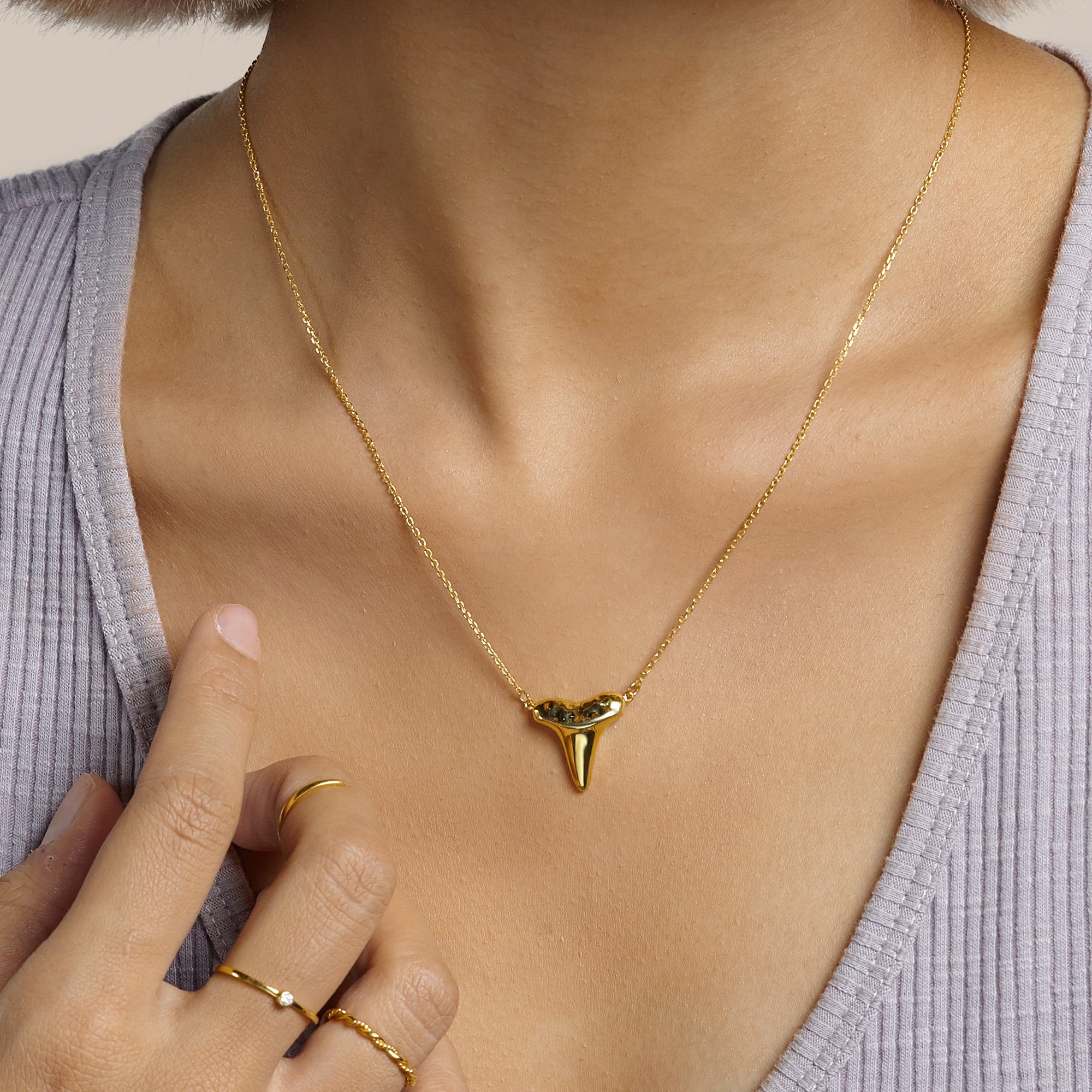 Gold Shark Tooth Necklace Layer Bolo Necklace - Horizon Bliss