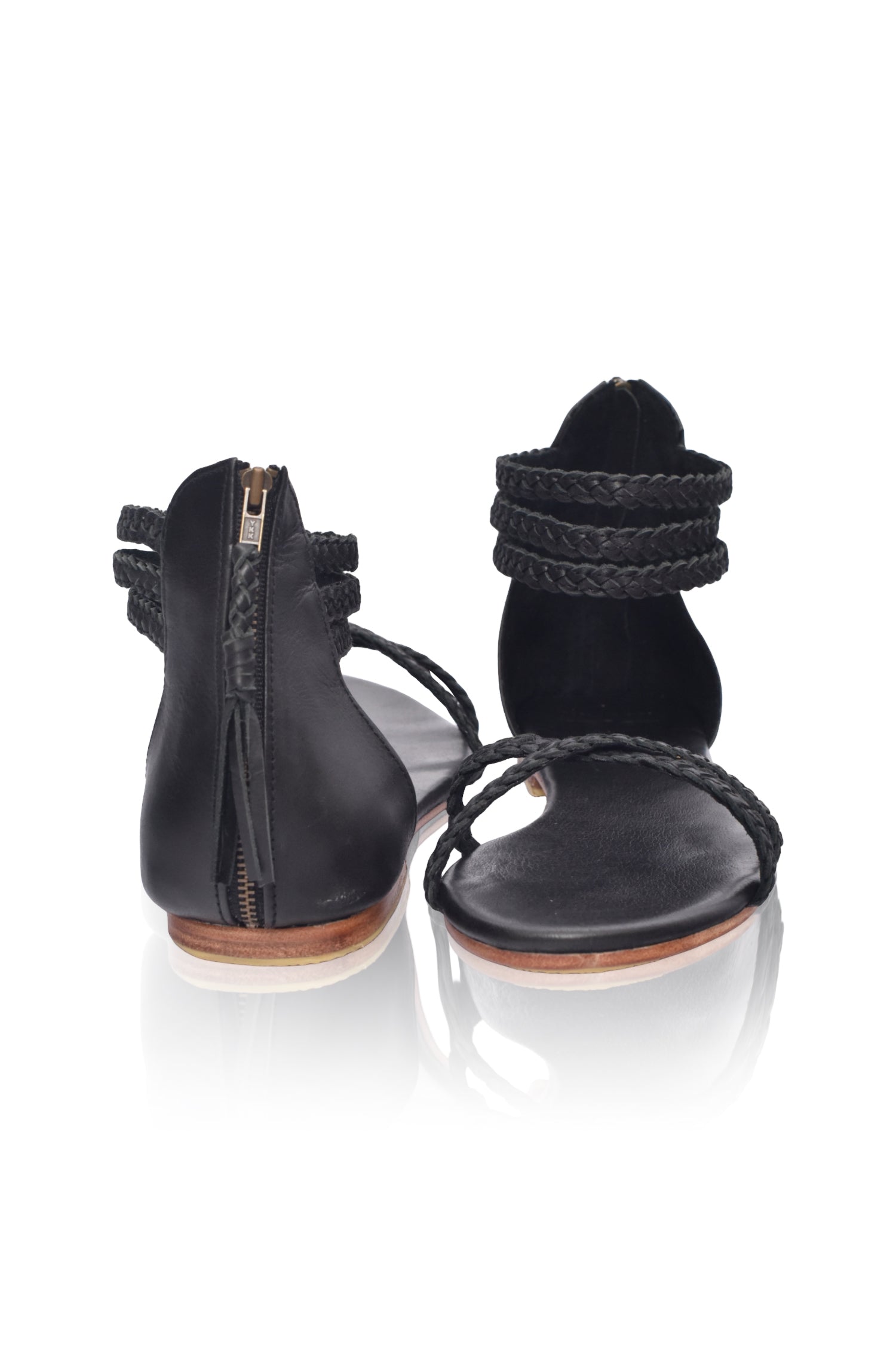 Calypso Braided Leather Sandals - Horizon Bliss