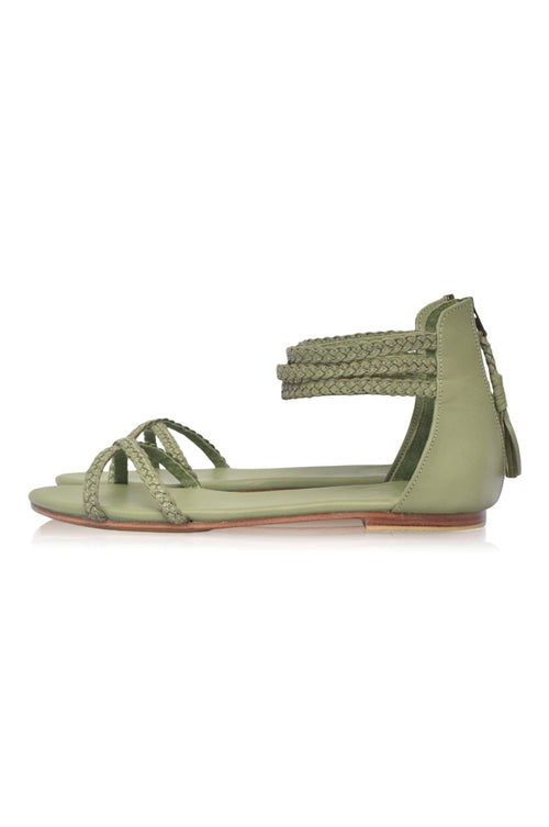 Calypso Braided Leather Sandals - Horizon Bliss