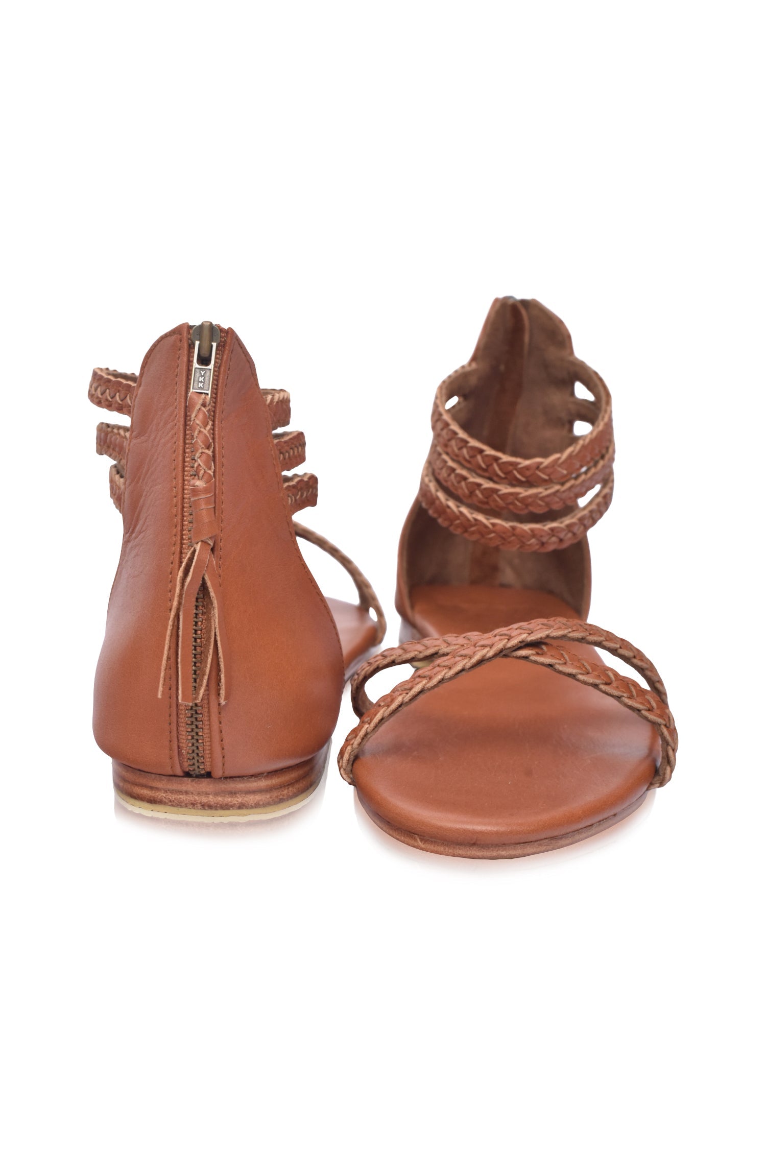 Calypso Braided Leather Sandals - Horizon Bliss