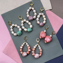 Candy Shell Pearl Earrings - Horizon Bliss