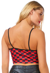 Checkerboard Spaghetti Crop Top