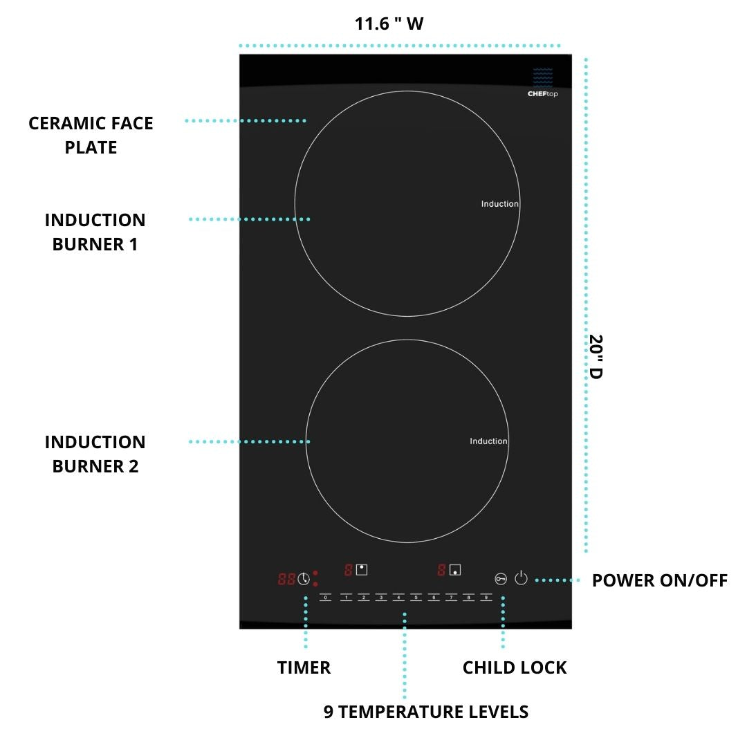 CHEFTop Pro - Dual Burner Induction Cooktop With Optional Induction - Horizon Bliss