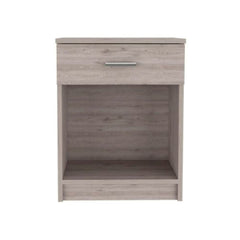 Nightstand Coco, Single Drawer, Lower Shelf, Light Gray Finish - Horizon Bliss