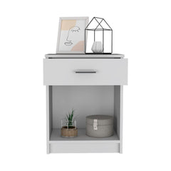 Nightstand Coco, Single Drawer, Lower Shelf, White Finish - Horizon Bliss