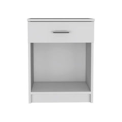 Nightstand Coco, Single Drawer, Lower Shelf, White Finish - Horizon Bliss