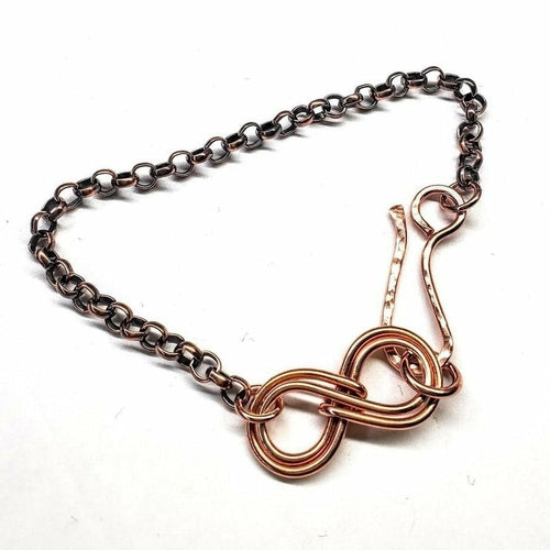 Copper Double Infinity Chain Bracelet For Him and Her - Horizon Bliss