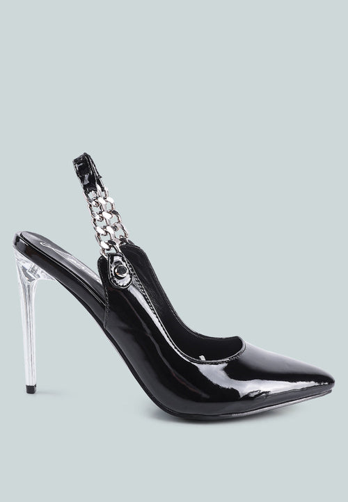 coveted stiletto heeled slingback sandals - Horizon Bliss