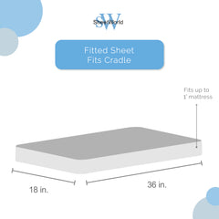 SheetWorld Fitted Cradle Sheet - 100% Cotton Flannel - Rainbows Blue, - Horizon Bliss