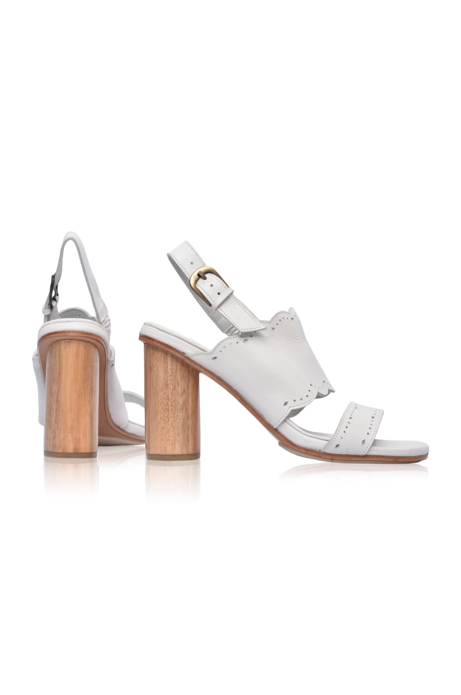 Crystal Glow Leather Heels - Horizon Bliss