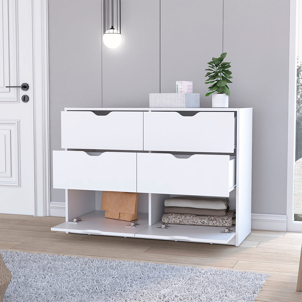 Dresser Curio, Four Drawers, White Finish - Horizon Bliss