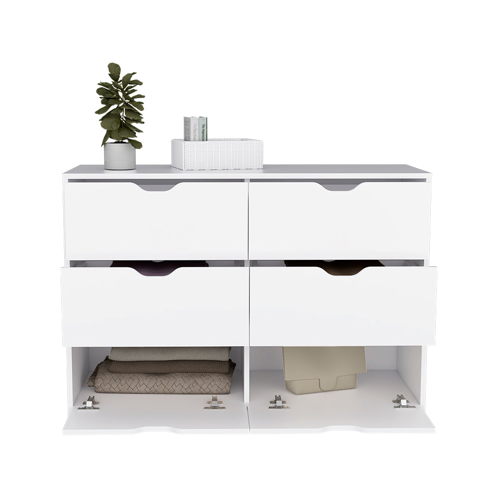 Dresser Curio, Four Drawers, White Finish - Horizon Bliss