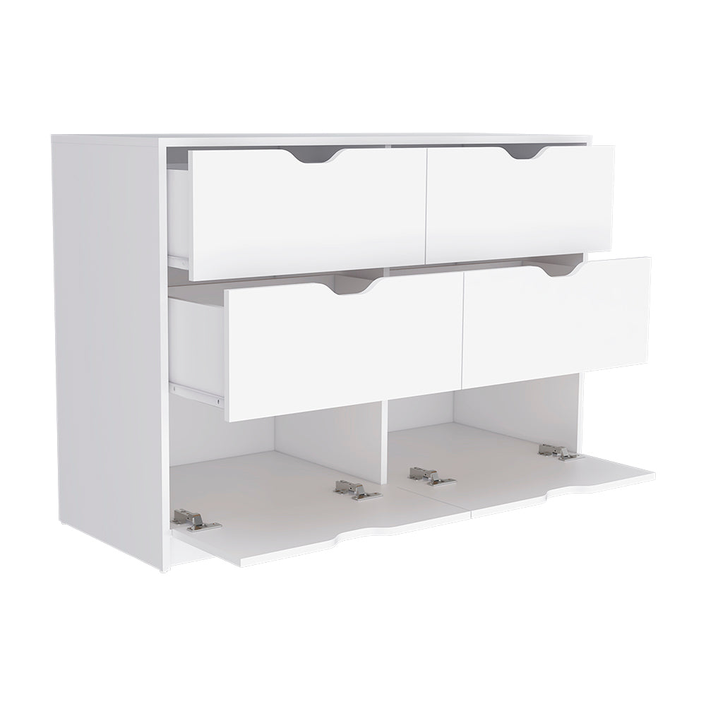 Dresser Curio, Four Drawers, White Finish - Horizon Bliss