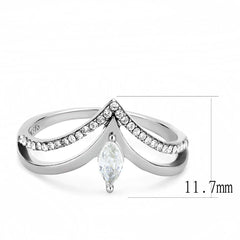 DA109 - High polished (no plating) Stainless Steel Ring with AAA Grade