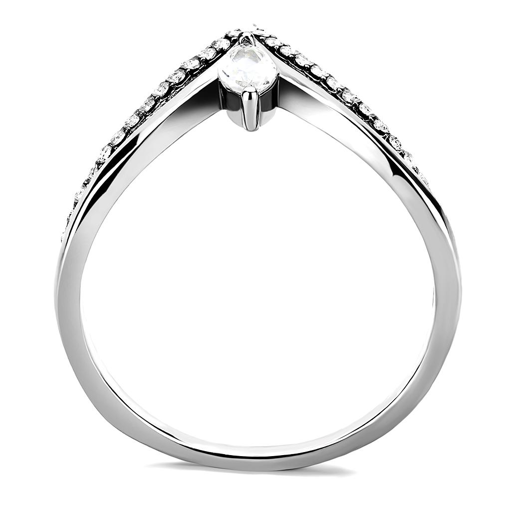 DA109 - High polished (no plating) Stainless Steel Ring with AAA Grade