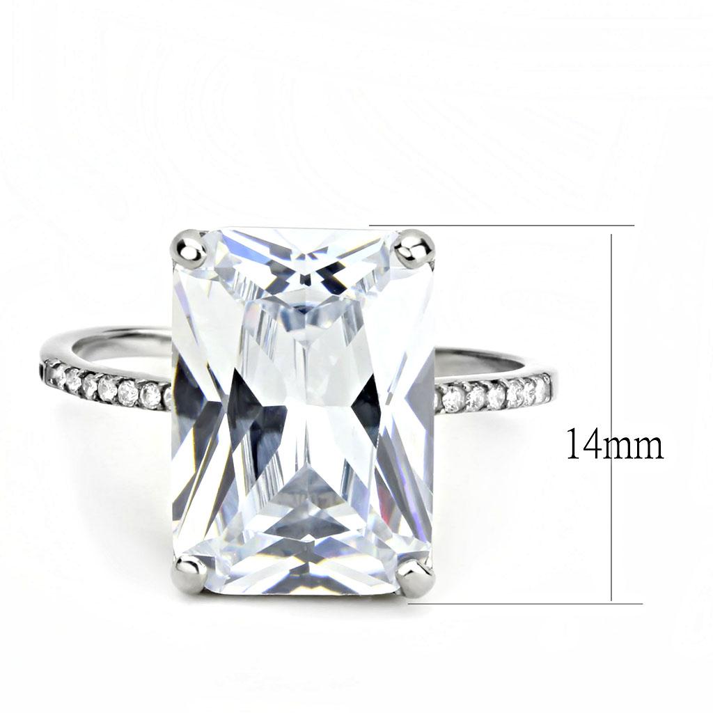 DA131 - High polished (no plating) Stainless Steel Ring with AAA Grade