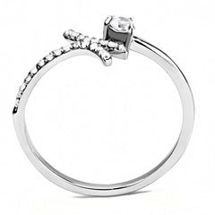 DA145 - High polished (no plating) Stainless Steel Ring with AAA Grade