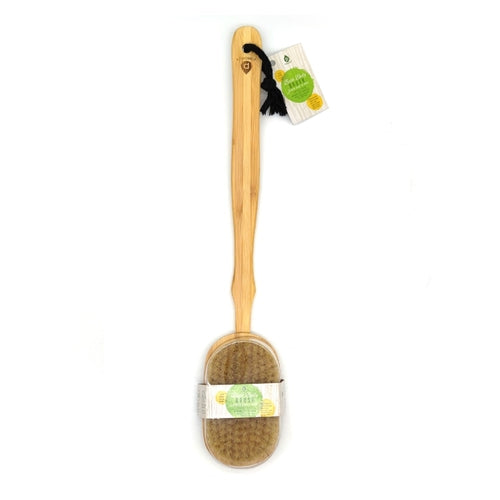 Bath Body Brush With Long Bamboo Handle