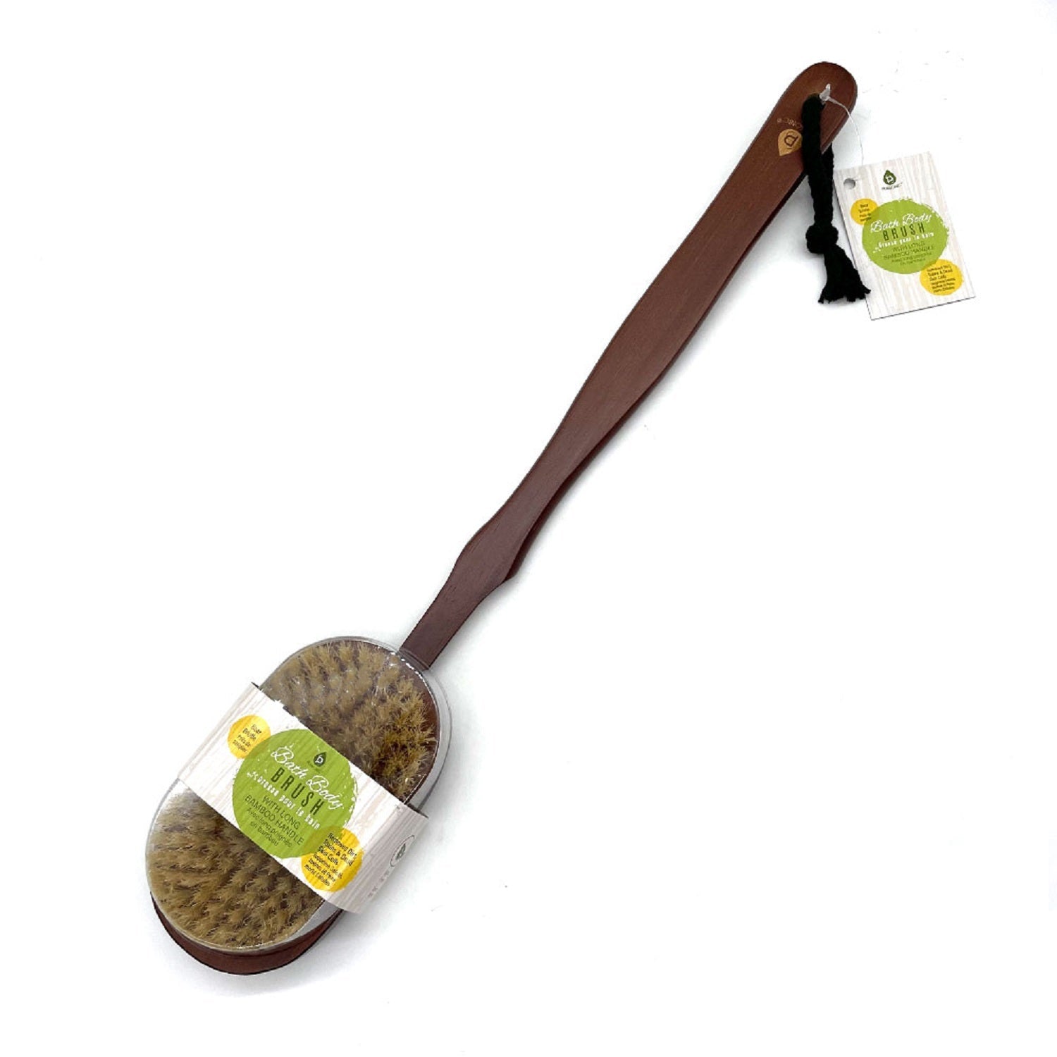 Bath Body Brush With Long Bamboo Handle