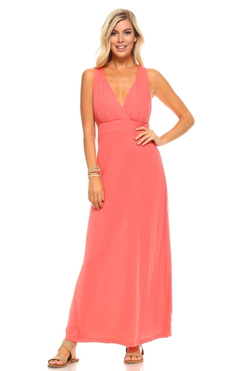 Women's Halter Maxi Dress with Cross Back Straps - Horizon Bliss