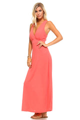 Women's Halter Maxi Dress with Cross Back Straps - Horizon Bliss