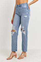 JBD HIGH WAISTED DISTRESSED LOOSE FIT JEAN - Horizon Bliss