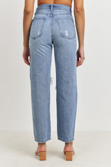 JBD HIGH WAISTED DISTRESSED LOOSE FIT JEAN - Horizon Bliss