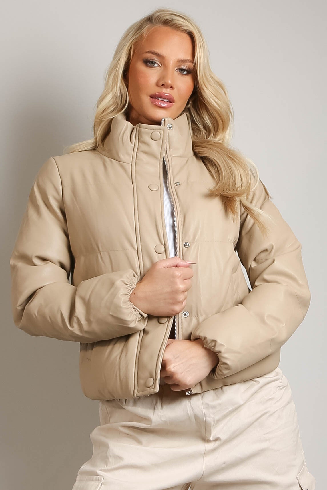 PU Boxy Puffer Jacket - Horizon Bliss