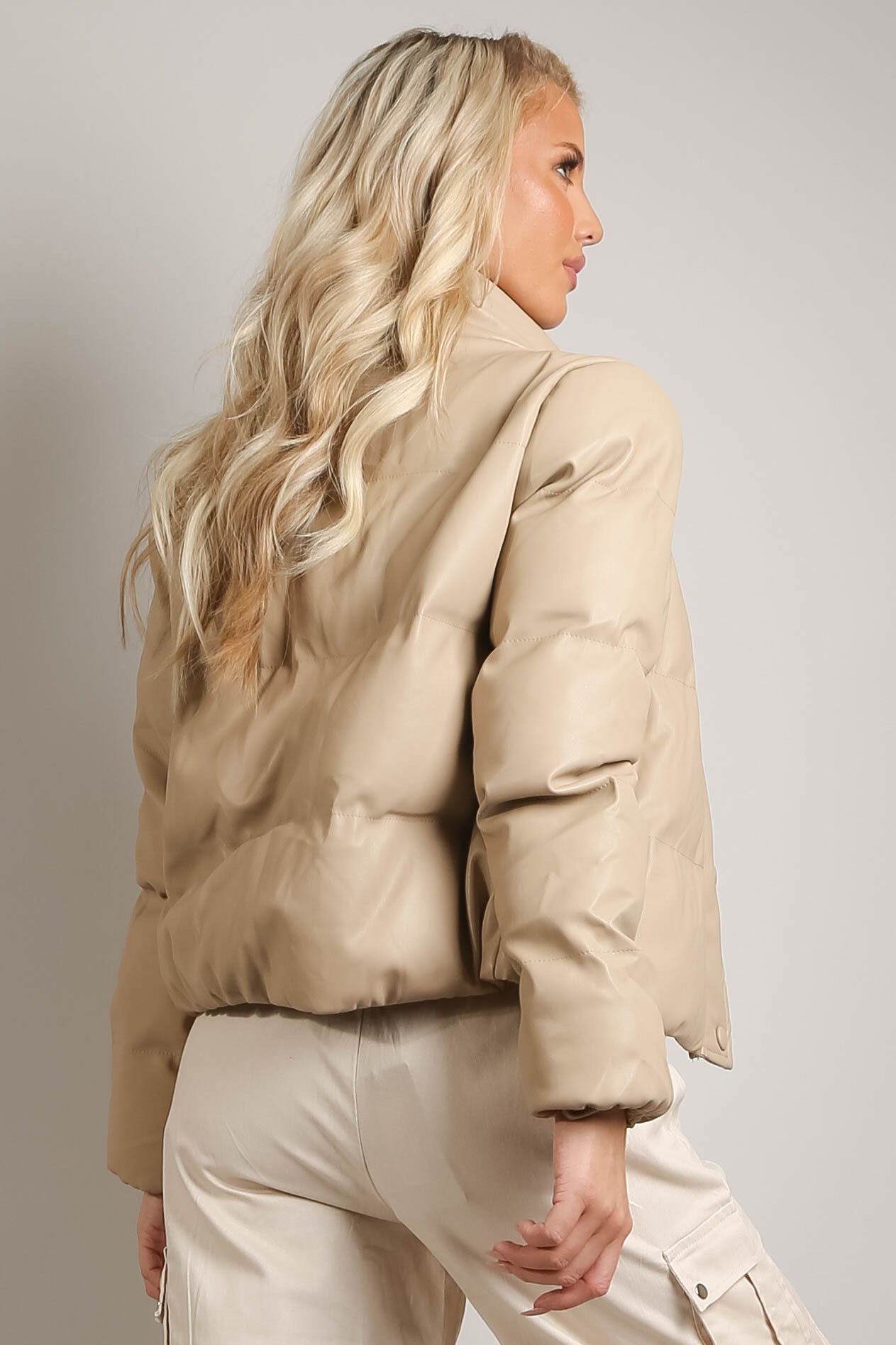 PU Boxy Puffer Jacket - Horizon Bliss