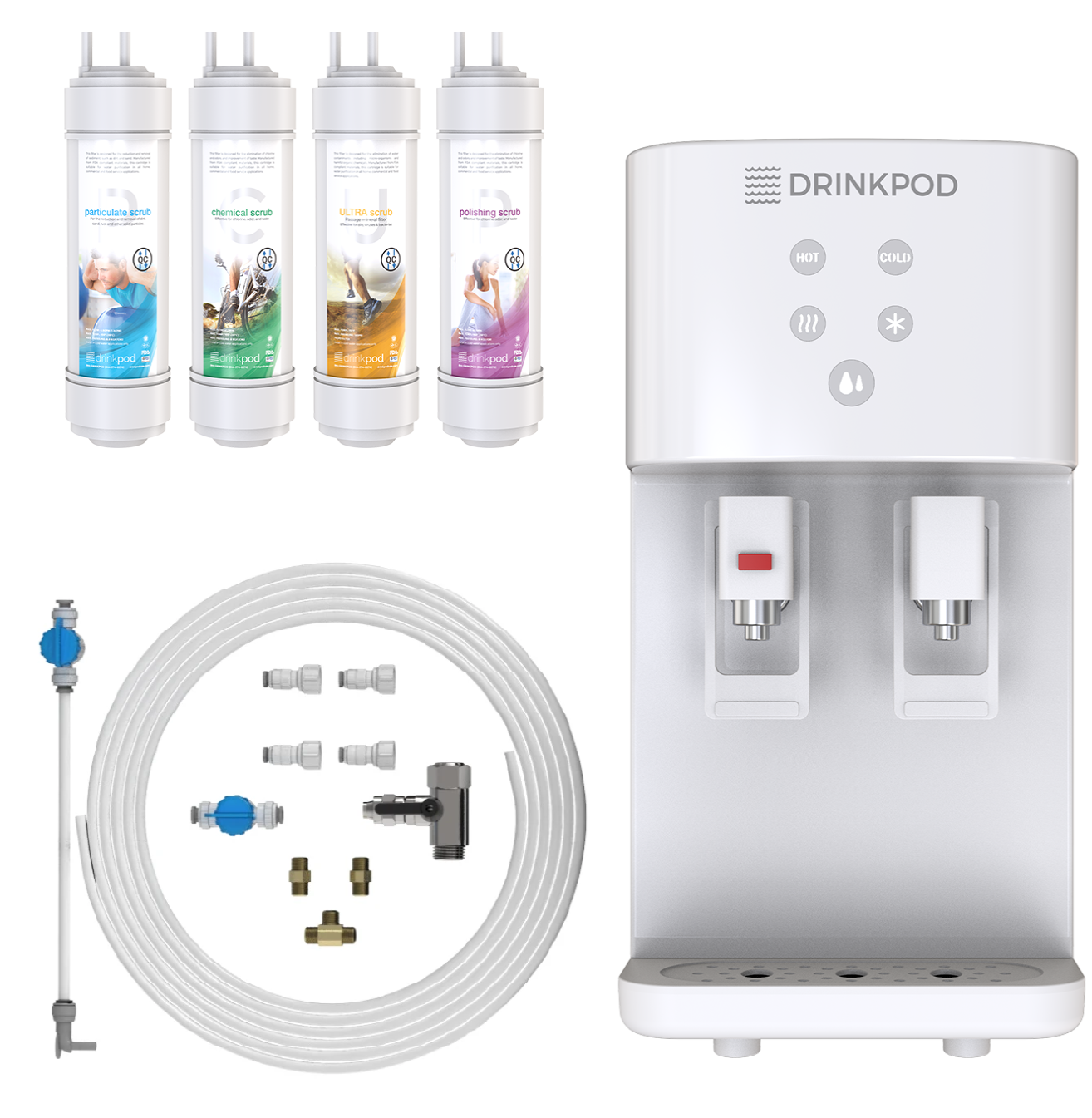 Drinkpod 2000 Pro Series - Countertop 4 Stage Water Purifier (Hot & - Horizon Bliss